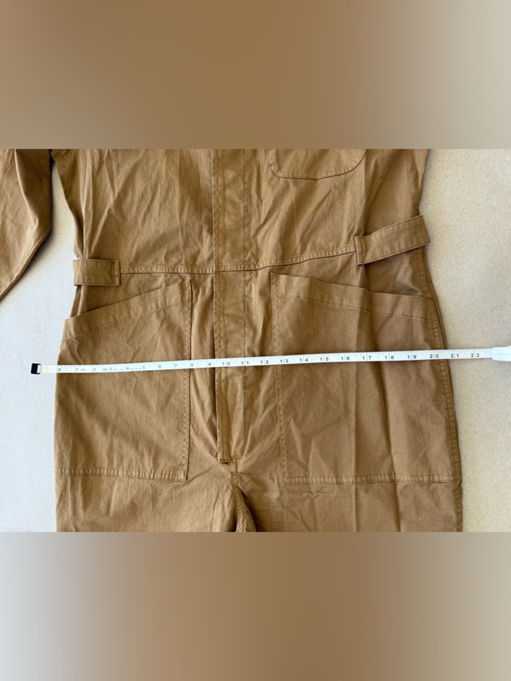 Alex Mill — Utility Cotton Twill Jumpsuit - Hickory — Size L - Picture 10 of 16